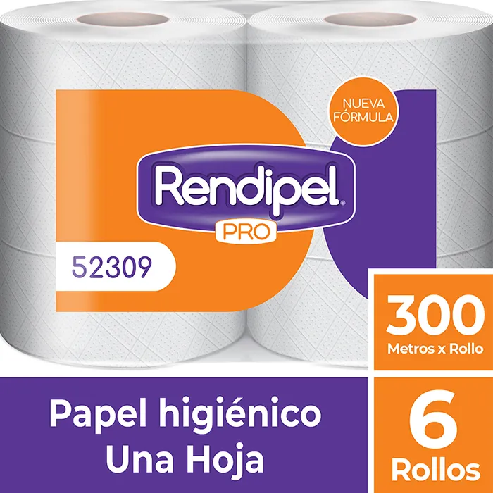 Papel-Higienico-Rendipel-Pro-1-Hoja-300Mt-X-6Un-Cod-52309